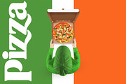Pizza delivery by courier MockUp, a Merchandise Mockup by PSD Market (Thumbnail 1 of 16)