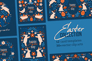 Happy Easter Day. Decorative Set., a Seasonal Illustration by Renberrry.Store (Thumbnail 1 of 10)