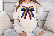 Faux Yarn Mardi Gras Coquette Bow, an Illustration by DreamCafeArt (Thumbnail 6 of 8)