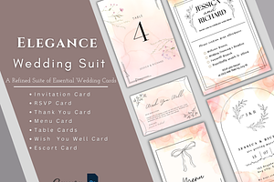 Elegance Wedding Suite Canva, an Invitation Template by WynterLife Studio