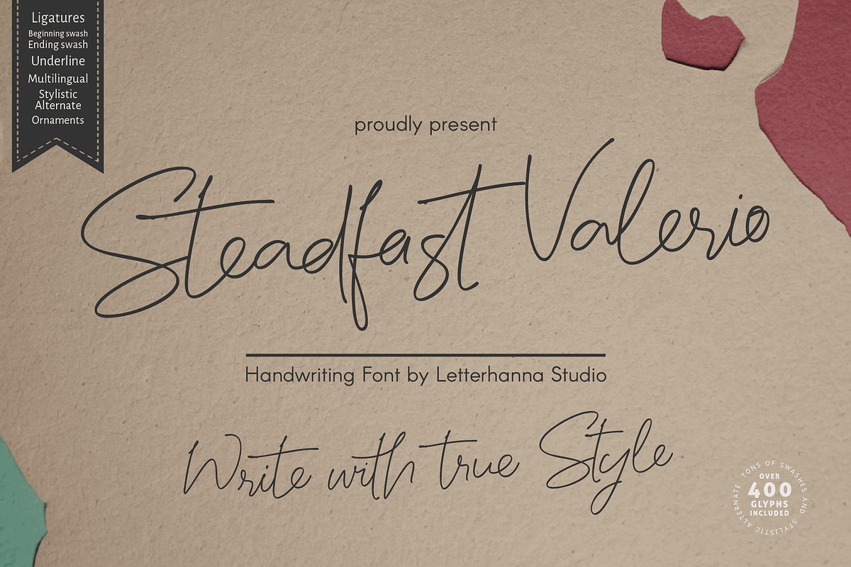 Steadfast Valerio Font, a Handwritten Font by Letterhanna Studio (Photo 1 of 13)