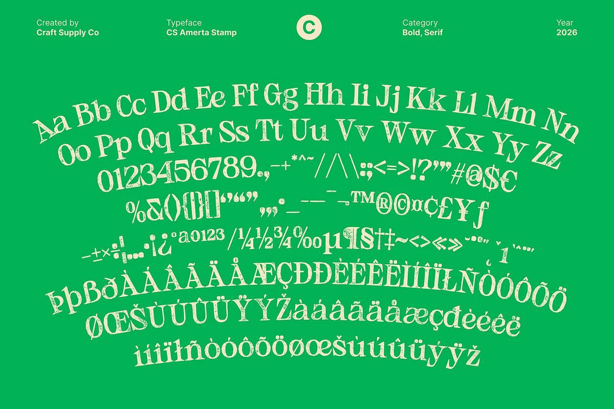 CS Amerta Stamp, a Serif Font by Craft Supply Co. (Photo 8 of 8)