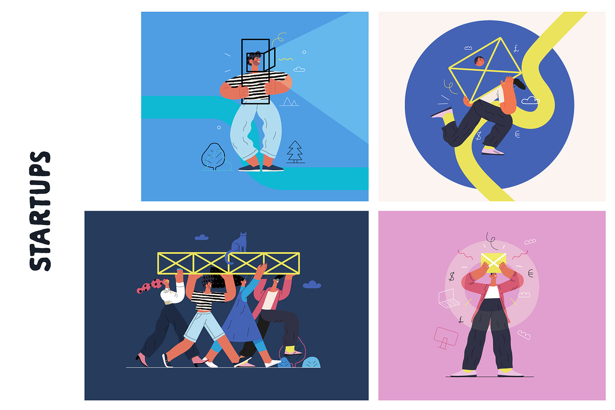 Startups flat vector illustrations, a Templates & Theme by Grivina's shop (Photo 22 of 45)