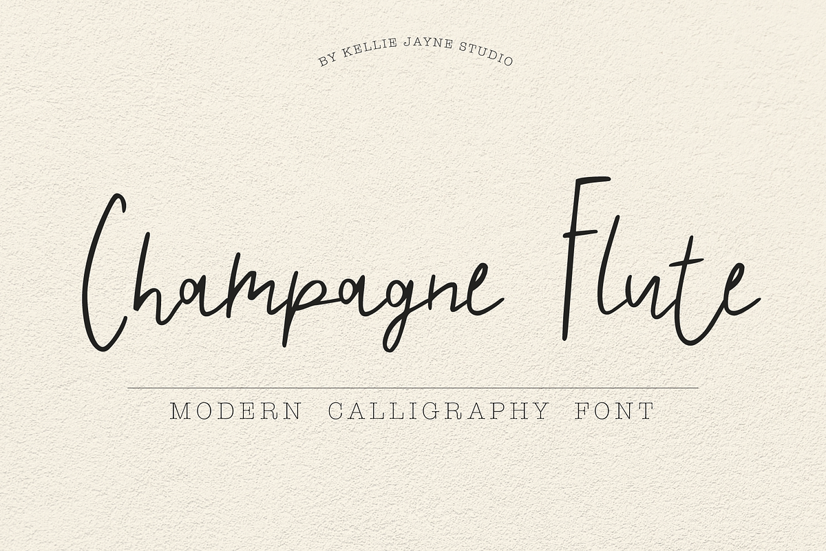 Champagne Flute Calligraphy Font, a Script Font by Kellie Jayne Studio (Photo 1 of 10)