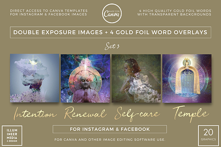 SALE! DOUBLE-EXP & GOLD WORDS SET 3, a Social Media Template by Illumineer Media & Design