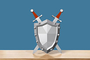 Shield and sword - 3d papercraft, a Templates & Theme by PAPER amaze (Thumbnail 1 of 5)