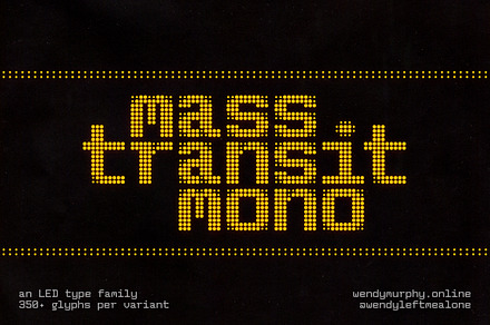 Mass Transit Mono | LED Type Family, a Sans Serif Font by wendyleftmealone