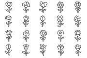Flowers Outline Icon Pack, an Outline Icon by Tekuni (Thumbnail 4 of 12)