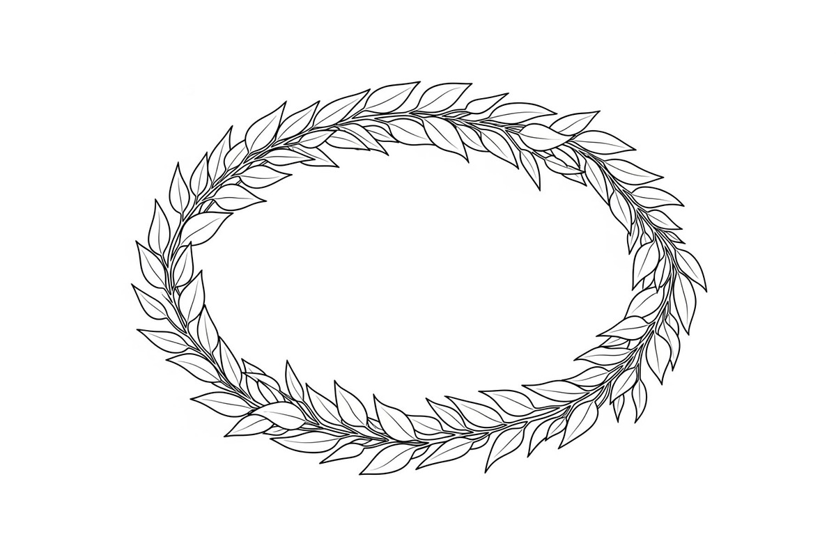 Botanical Oval Wreath Frame Bundle, an Illustration by Designer_Momina (Photo 37 of 51)