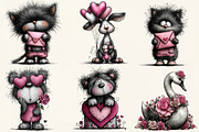 Watercolor Valentine Animals Clipart, an Illustration by DreamCafeArt (Thumbnail 3 of 6)