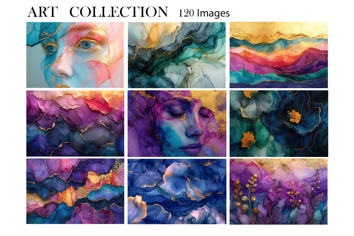 Abstract Alcohol Ink Art Collection, a Texture Graphic by O m N i  Studio (Photo 5 of 21)