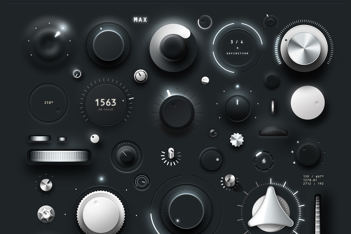 Knobs and Wheels - Mega UI V1, an UI Kit Template by Giallo (Photo 5 of 5)