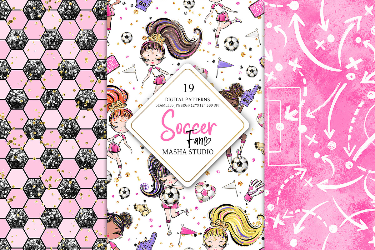 Soccer Seamless Digital Papers, a Pattern Graphic by Masha  Studio (Photo 4 of 8)
