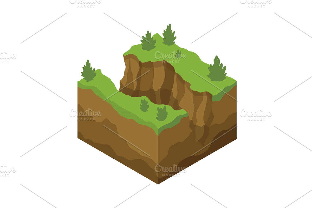 Soil layers and gorge vector, an Illustration by the8monkey