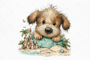 Whimsical Summer Dogs Clipart, an Illustration by Craft Nest (Thumbnail 10 of 11)