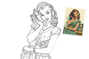 Vintage Beauties Sketch Ps Action, an Action Add-On by Studio Retouch (Thumbnail 6 of 9)