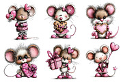 Valentine's Whimsical Mouse Clipart, an Illustration by Dream Creation (Thumbnail 6 of 8)