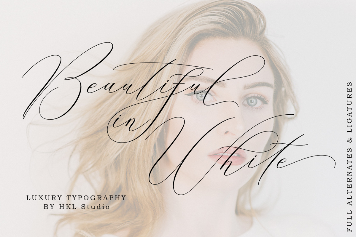 Beautiful in White, a Script Font by HKL Studio (Photo 12 of 12)
