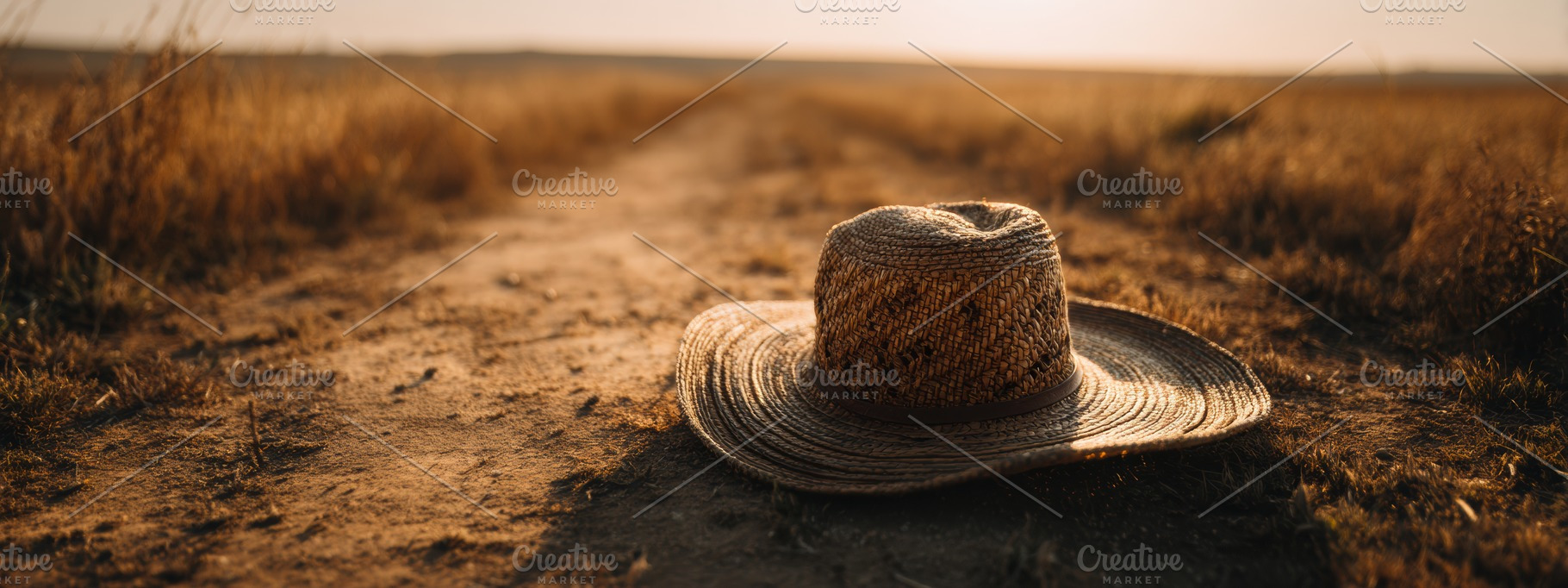 Straw Hat on Path, Summer Field, a Beauty & Fashion Photo by Virgo Studio