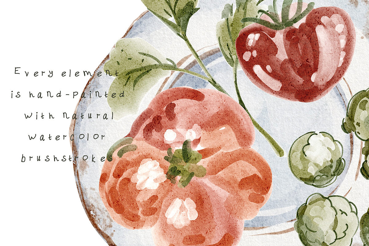 Hand-Painted Vegetable Clipart, a Food Illustration by LenArt (Photo 5 of 15)