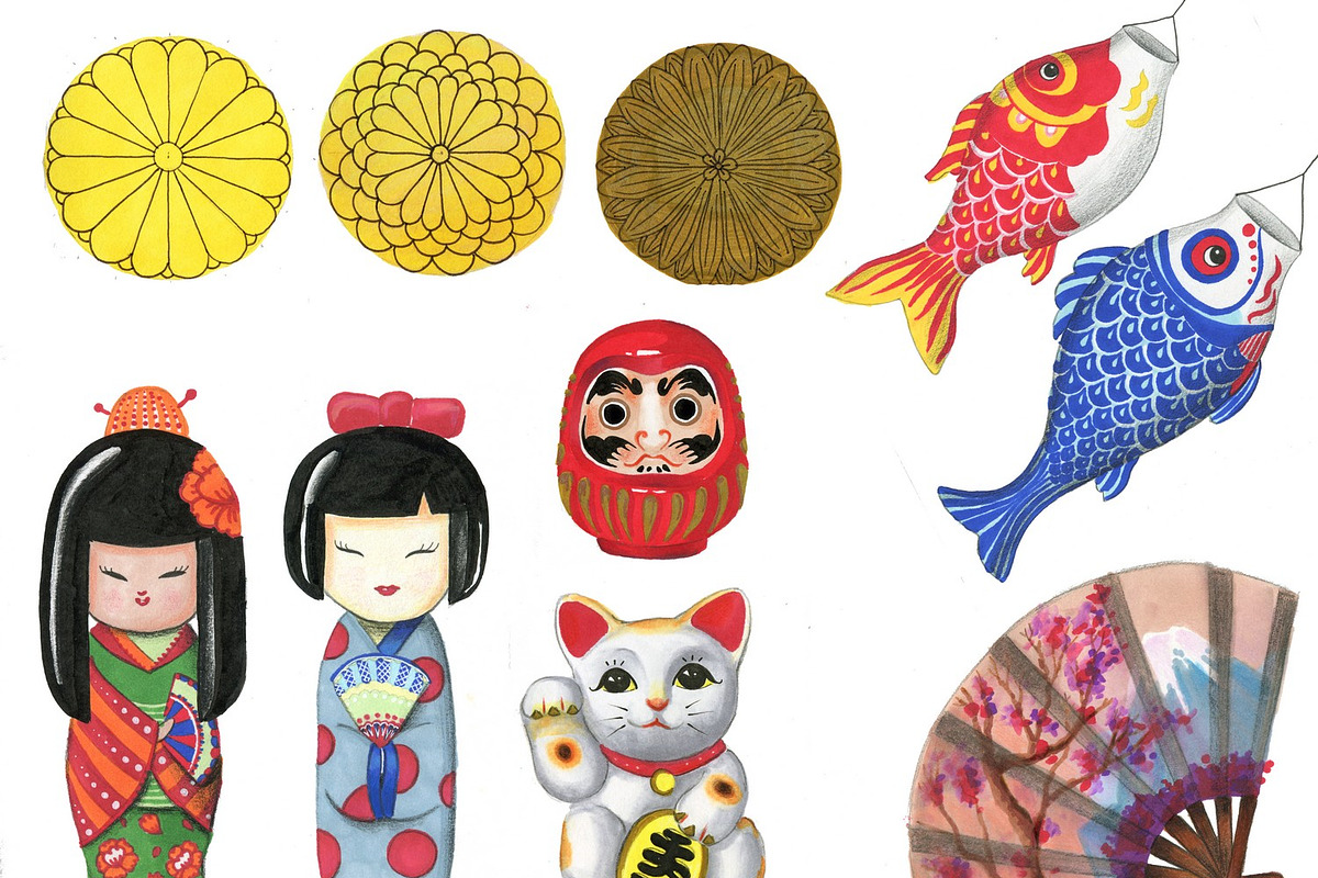 Japan and its main symbols, an Illustration by fiolika (Photo 2 of 5)