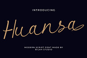 Huansa Modern Script Font, a Script Font by Bilahstudio (Thumbnail 1 of 11)