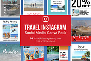 Travel Canva Instagram Pack, a Social Media Template by Mike Brennan Art & Design (Thumbnail 1 of 3)
