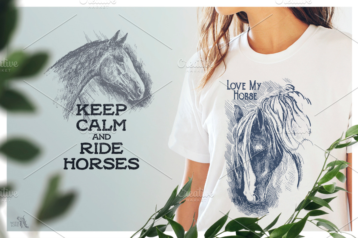 Ink Horses Graphic Collection, an Animal Illustration by Fluffy Unicorn (Photo 6 of 10)