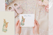 Vintage Watercolor Bunny Clipart Set, an Illustration by AlenaVlasko stock Market (Thumbnail 5 of 5)