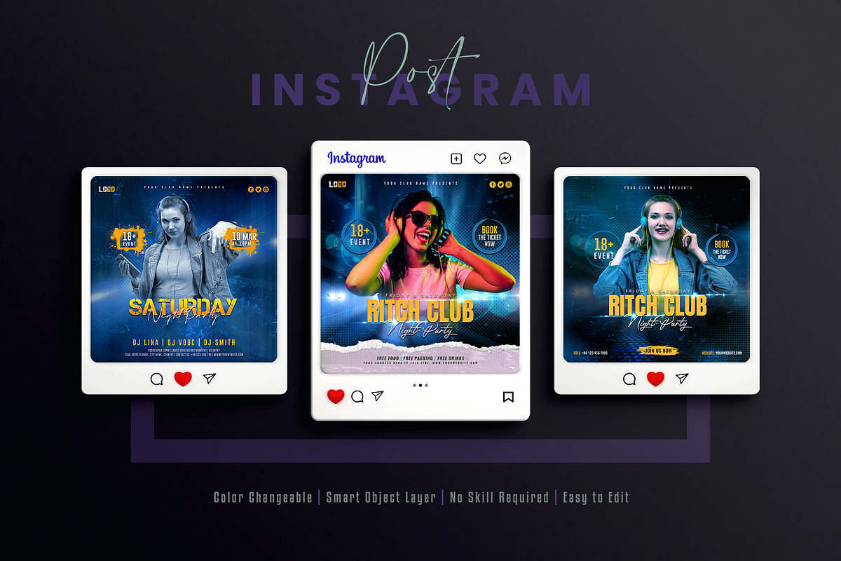 Party Social Media Template Bundle, a Social Media Template by Creative_View (Photo 5 of 8)