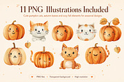 Pumpkin Cat Bundle, a Seasonal Illustration by GoldmoonUA (Thumbnail 2 of 5)
