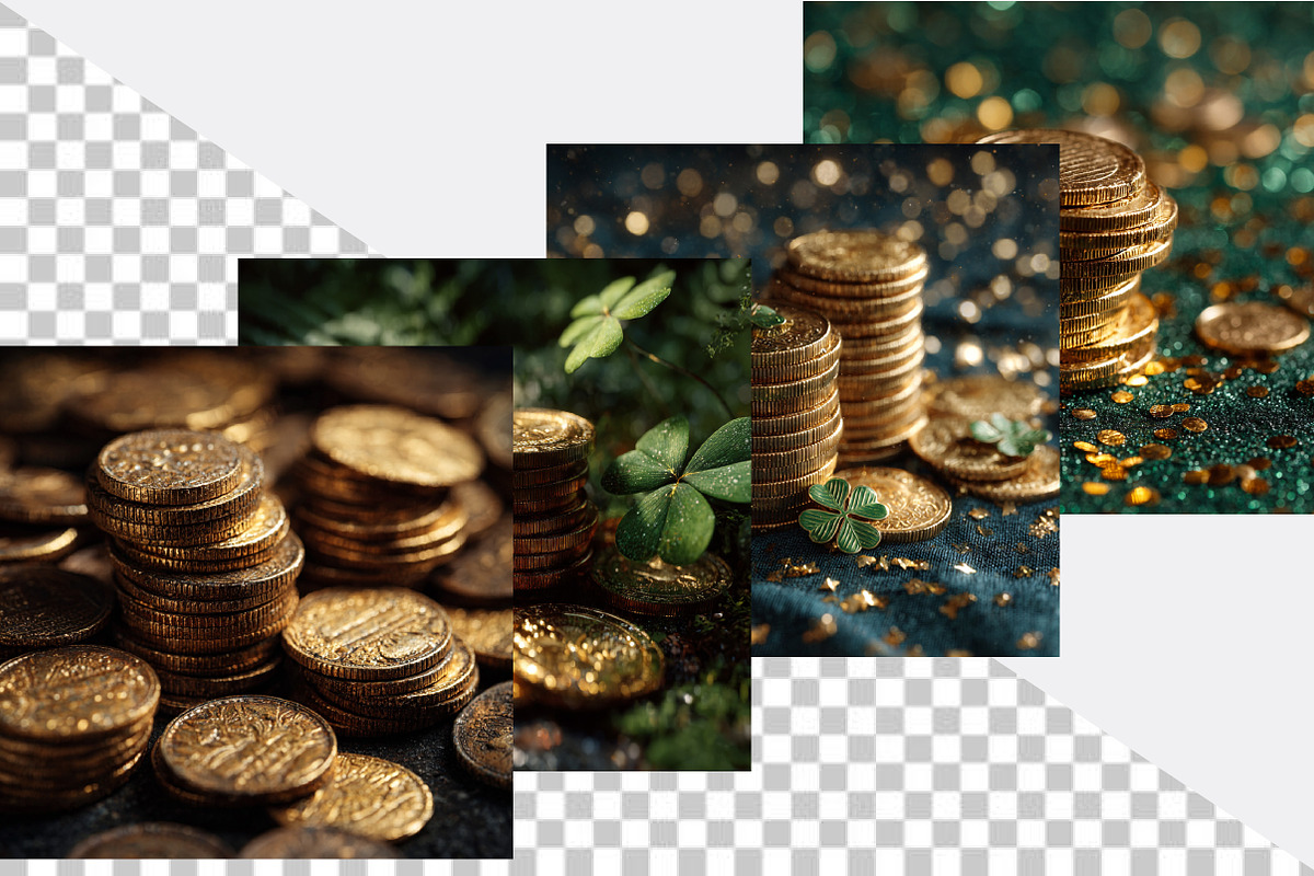 Gold Coins Pile St Patrick’s Backgro, a Background Graphic by SVGArt (Photo 2 of 8)