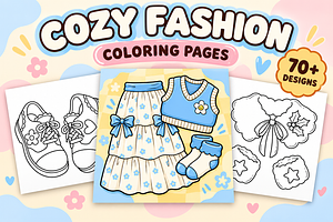 Cozy Fashion Coloring Pages #4, a Decorative Illustration by Inkivelle Studio