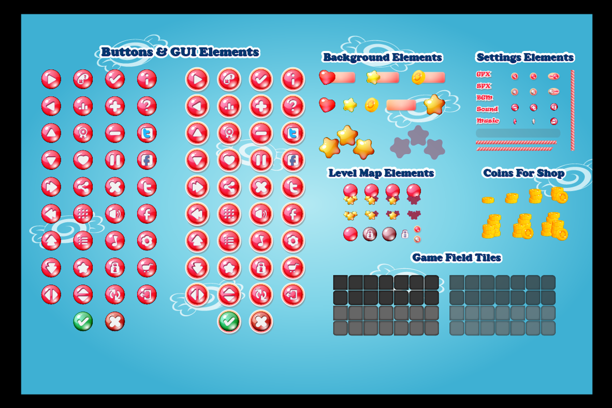 Fruit Match Three Game Kit, an Object Graphic by sunny_sunny_game_art