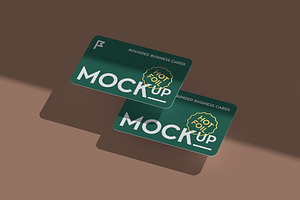 Rounded Business Cards Mockup Set