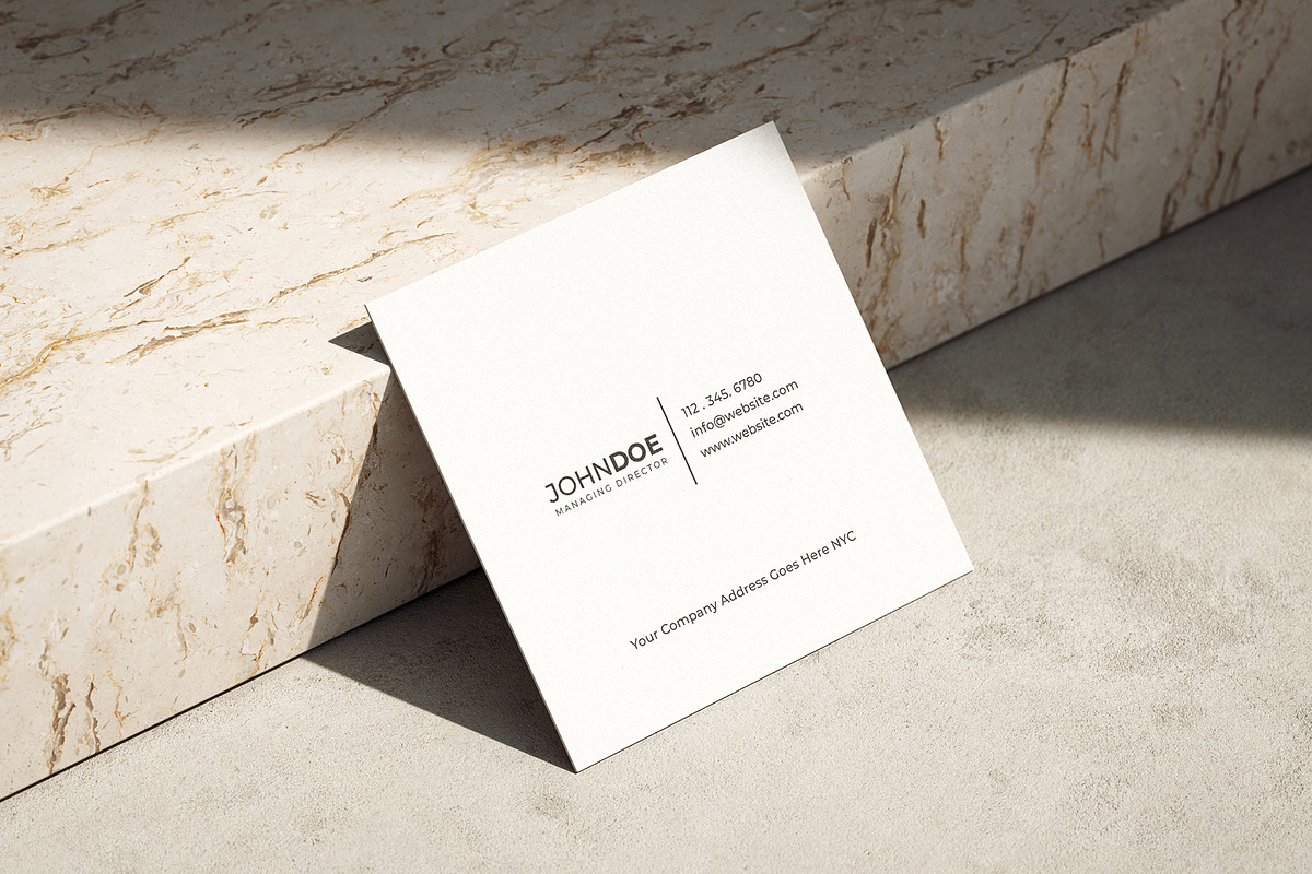 Square Modern Minimal Business Card, a Business Card Template by Shahjhan (Photo 5 of 5)