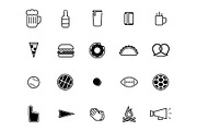 Sports, Food, and Beer Line Icons, an Outline Icon by Jason Yingling (Thumbnail 2 of 3)
