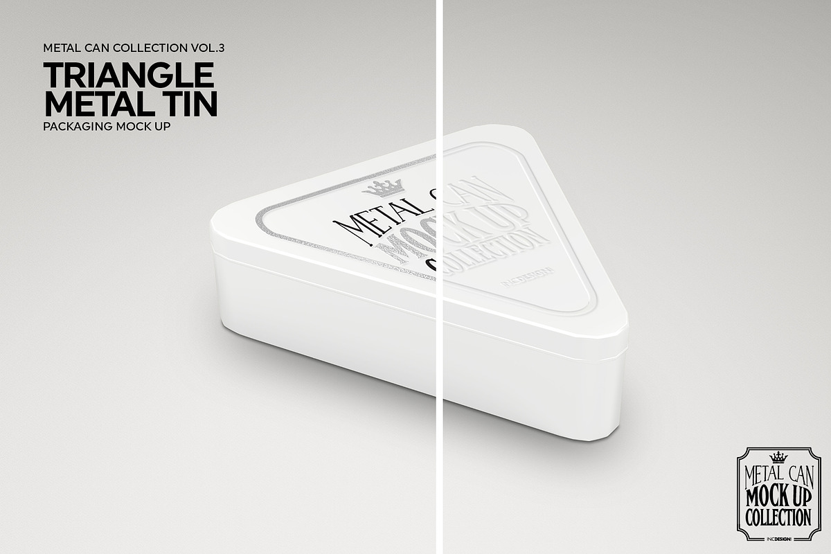 Triangle Metal Tin Mockup, a Cups & Container Mockup by INCDesign (Photo 4 of 6)