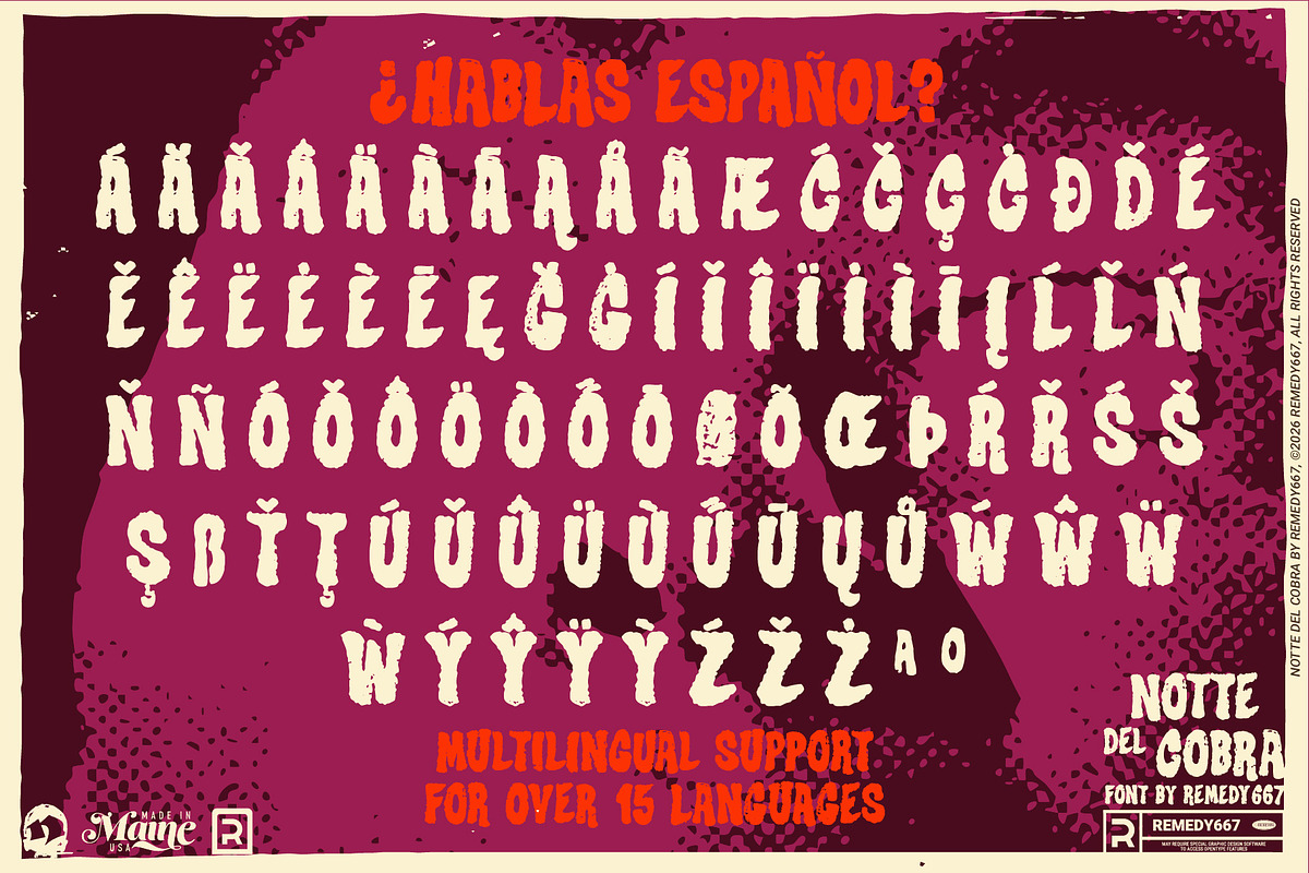 Notte del Cobra - Grindhouse Font, a Sans Serif Font by Remedy667 (Photo 8 of 9)