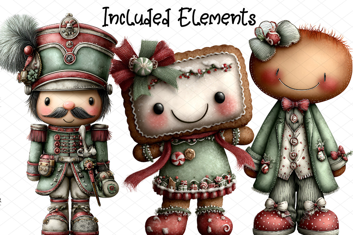 Whimsical Cute Christmas Clipart, an Illustration by cherrydesign (Photo 2 of 4)