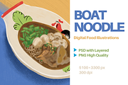 Boat Noodle, a Food Illustration by AMMi (Thumbnail 1 of 2)