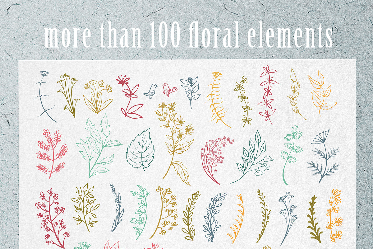 Twigs & flowers. Vector patterns, a Pattern Graphic by olly87 (Photo 4 of 8)