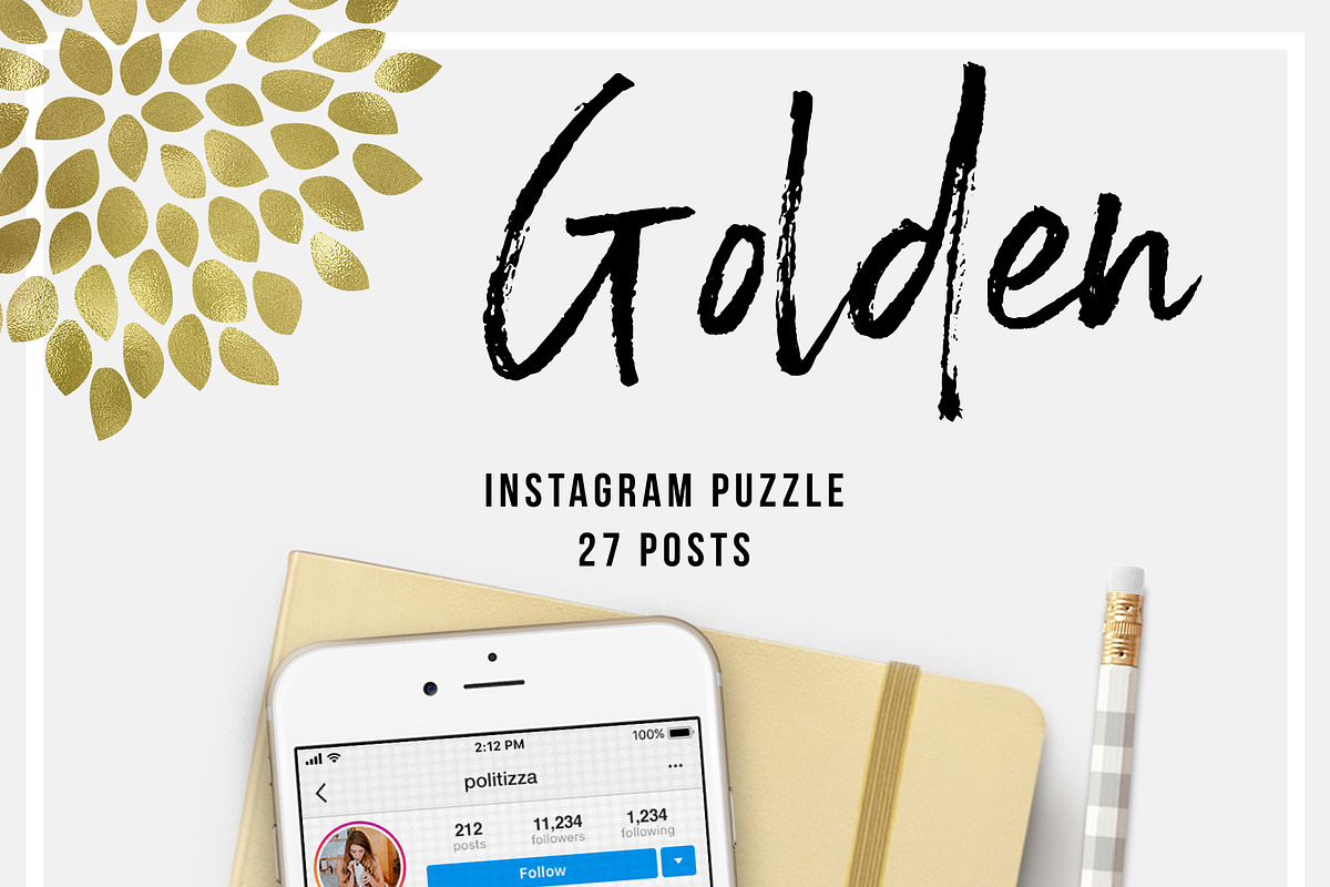 Golden Instagram Puzzle, a Social Media Template by Advina Store (Photo 3 of 5)