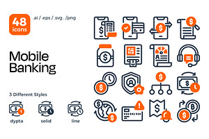 Mobile Banking Icon Set, a Duotone Icon by Eklip Studio