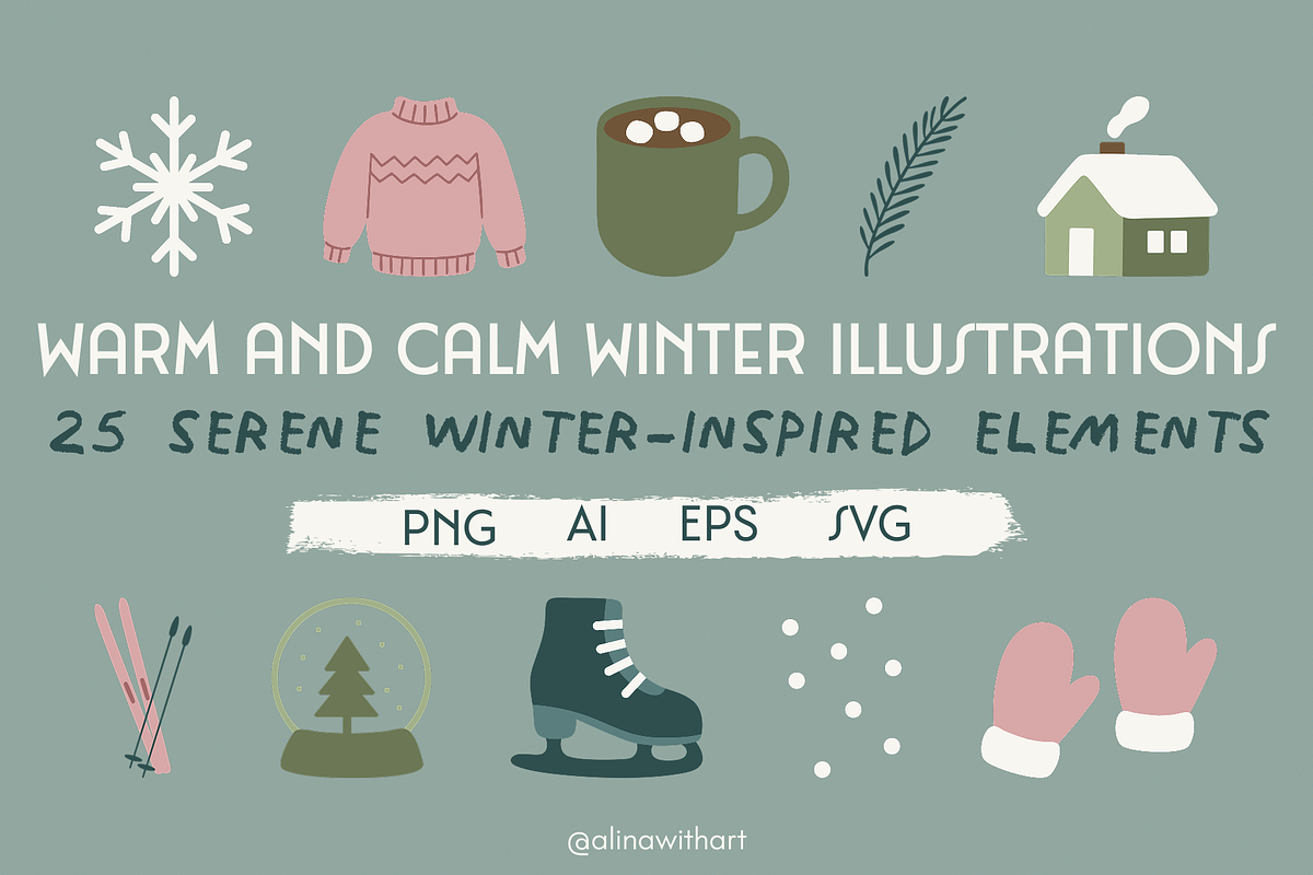 Warm & Calm Winter Illustrations, a Seasonal Illustration by alinawithart (Photo 1 of 16)