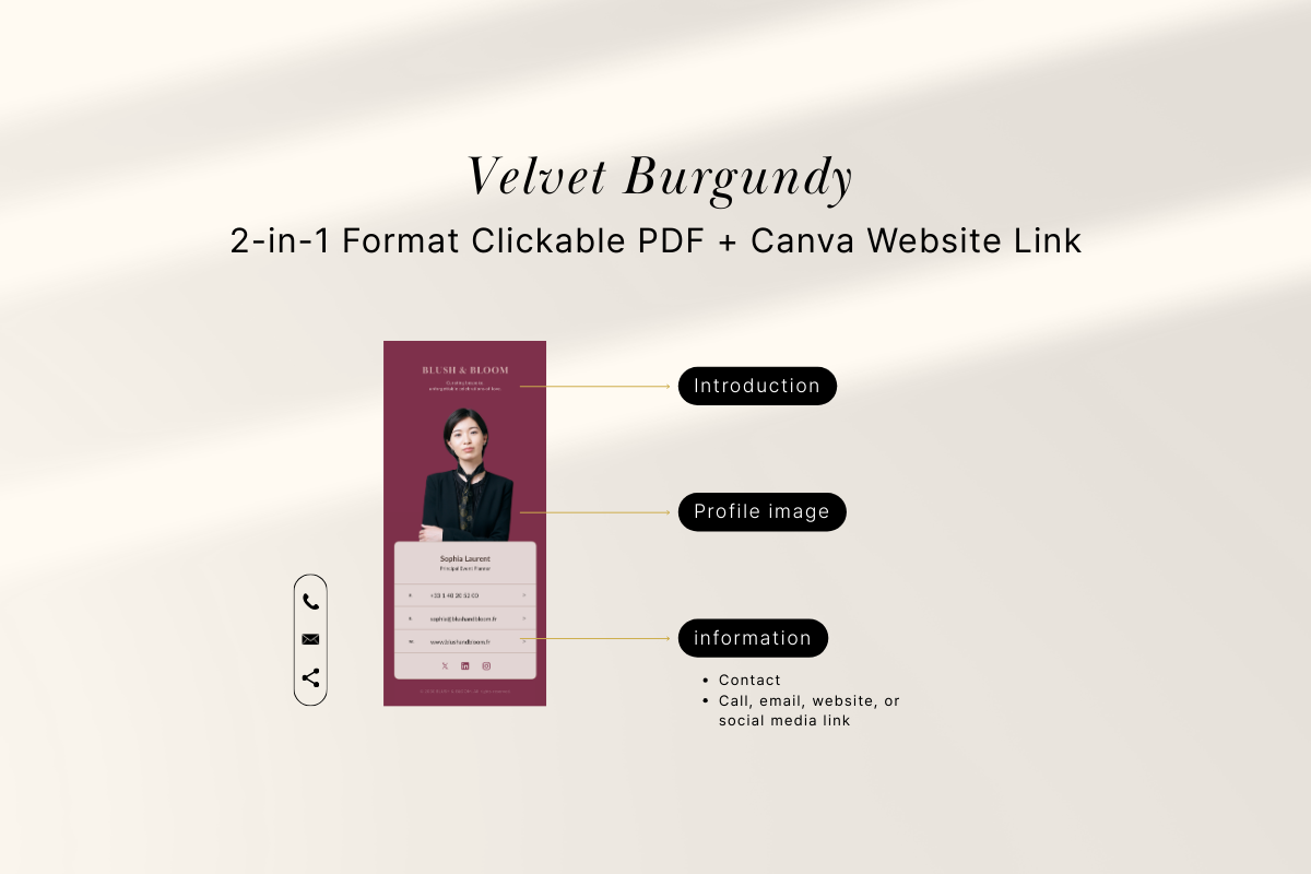 Elegant Link in Bio Canva Website, a Landing Page Template by batang (Photo 3 of 5)
