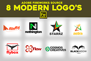 8 Modern Logo's. Adobe Fireworks PNG, a Branding & Logo Template by Adobe Fireworks Shop (Thumbnail 1 of 2)