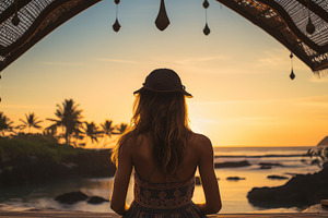 girl meditating on the sea, a Photo by Pictures for you!!!!!!!!!