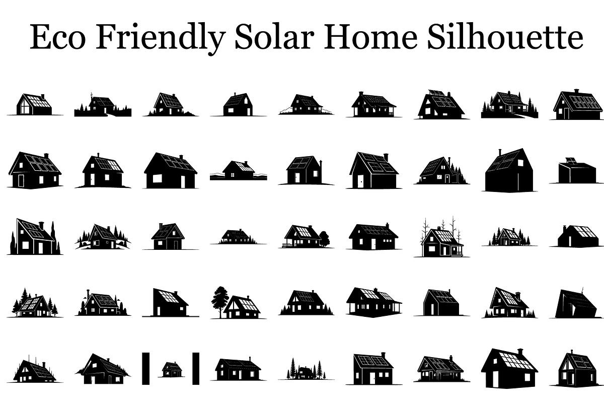 Eco Friendly Solar Home Silhouettes, a Graphic by musafir_fashion (Photo 1 of 13)