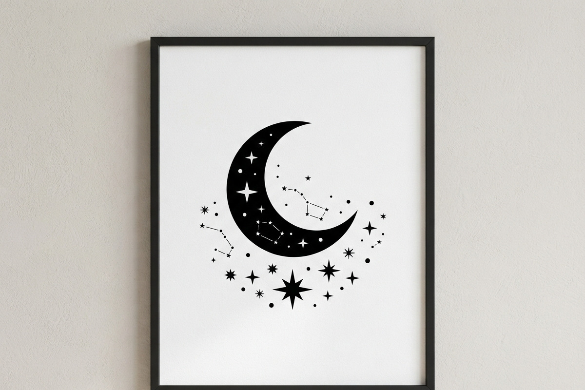 50 Crescent Moon with Stars, an Empty State Illustration by Amazin_art (Photo 40 of 47)